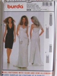 8651 FORMAL SLVLSS BRIDAL GODET KNEE=FLR DRESS PATTERN 8-18